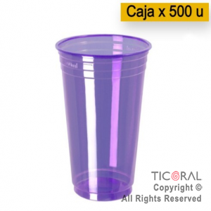 VASO NEON FLUO 300CC VIOLETA ROXO COPOBRAS x 500 unidades (20 paq x 25 unidades)